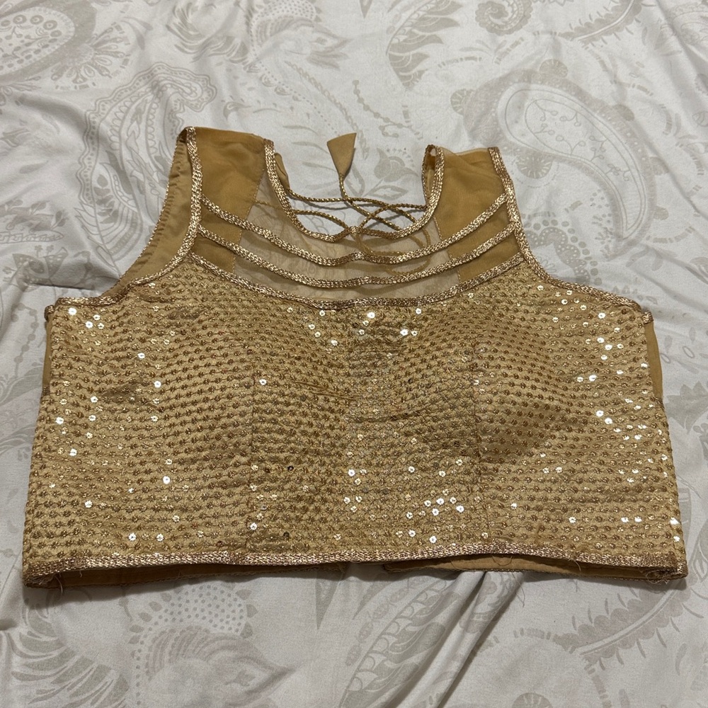 Gold Sequin Crop blouse